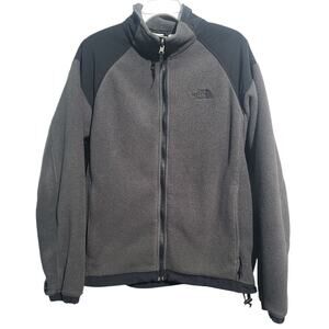 The North Face Vintage White Label Hi-Loft Full-Zip Fleece Medium Gray/Black GUC